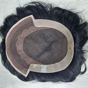 Peluca de tupé Octágono de pelo Remy europeo para hombres, textura recta, cierre Frontal de encaje, rizado, recto y ondulado - Product Image 1