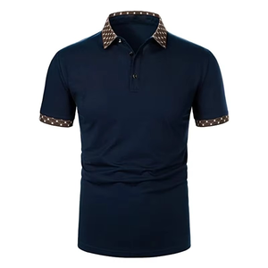 High Quality Men's for Polo <b>Shirts</b> Comfortable Breathable New Design Color Block <b>Half</b> <b>Button</b> Casual Wear Available Plus Sizes - Product Image 3