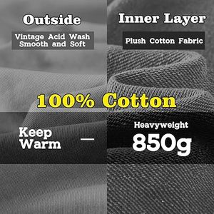 Sudadera con capucha de lavado ácido para hombre, ropa de calle vintage, sudaderas con capucha personalizadas de gran tamaño, suministro al por mayor de fábrica de ropa a granel - Product Image 6