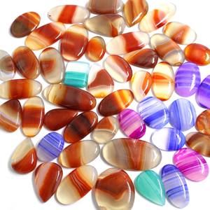 Hecho a mano 100% ágata naranja Natural piedra preciosa suelta de alta calidad en cabujones de tamaño libre de corte ovalado para la fabricación de joyas Cristal de ágata - Product Image 3