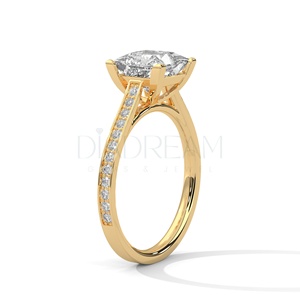 Bague solitaire en argent sterling 925 pour femme Moissanite Cut D Color Diamond VVS Clarity Rhodium Fancy Wedding Design for Parties - Product Image 4