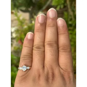 925 Silver Rainbow Moonstone <b>Adjustable</b> <b>Ring</b> Trendy Rose Gold Plated Stainless Steel Inlay 18K Plating Color for Engagement - Product Image 4