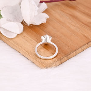 925 Sterling Silver Unique <b>Crystal</b> Quartz Prong Setting Gemstone <b>Ring</b> From Manufacturer Suppliers At Wholesale Factory Price - Product Image 3