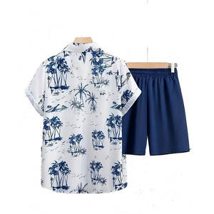 Ensembles de vêtements pour hommes avec logo personnalisé Ensemble de vêtements professionnels courts imprimés pour hommes Ensembles pour hommes grande taille High Street Coton Respirant - Product Image 2