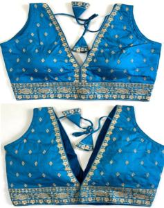 Blusa moderna de verano con trabajo de hilo Zari y nudos hechos a mano Patrón abierto frontal Estilo formal elegante - Product Image 1