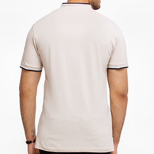 Venta al por mayor caliente Casual moda tela de algodón para hombre de secado rápido Polo Color sólido uniforme - Product Image 4