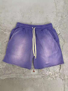 Pantalones cortos deportivos de algodón para hombre con estampado de logotipo personalizado, pantalones cortos de chándal con estampado de lavado ácido Vintage para hombre - Product Image 4