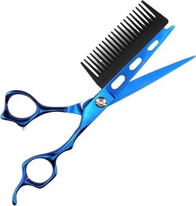 Tijeras de pelo 2 en 1 para salón profesional con peine desmontable, cuchillas afiladas de acero inoxidable para corte de pelo, salones de belleza - Product Image 1