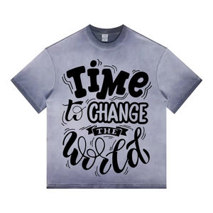 T-shirts surdimensionnés délavés à l'acide de fabricant pakistanais meilleure qualité T-shirts décontractés à manches courtes délavés à l'acide Logo personnalisé - Product Image 2