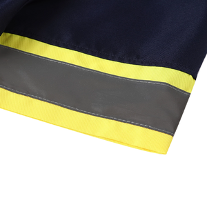 Vente en gros de polos personnalisés Vêtements de sécurité à manches courtes Col contrasté Bandes réfléchissantes haute visibilité Patchwork T-shirts pour hommes - Product Image 4