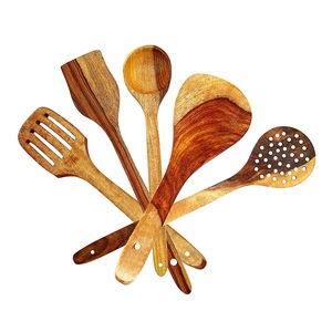Ustensiles de cuisine pour la maison Traiteur Couverts en bois et en métal d'occasion Offre Spéciale Design élégant Finition émaillée Couverts en bois Fourchette Cuillère - Product Image 5