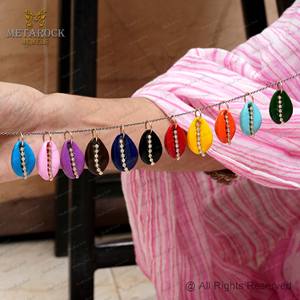 Solide 14k jaune or émail coquille pendentif pavé diamant coquille bijoux unisexe cadeau fait à la main nouveau concepteur pendentif cauri coquille - Product Image 5