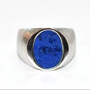 Blue <b>Lapis</b> <b>Lazuli</b> 925 Sterling Silver Gemstone <b>Ring</b> ~ Vintage Designer <b>Ring</b> ~ Hook Shape ~ Handmade Jewelry ~ Engagement Gift - Product Image 1