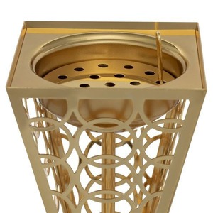 Best Seller Steel Incense Burner with Gold Finish Etching Design Arabic Middle Eastern Style Burner with Decorative Center <b>Ball</b> - Product Image 3