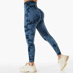 Mallas de Yoga con cintura elástica para mujer, pantalones de entrenamiento transpirables sin costuras de cintura alta, ropa deportiva elástica de secado rápido a prueba de sentadillas - Product Image 1