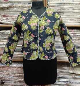 Custom-Made Vintage Kantha <b>Quilted</b> Women's Jackets Winter Recycled Kantha Quilt Stitched Fabrics Waterproof Design Lace Silk - Product Image 3