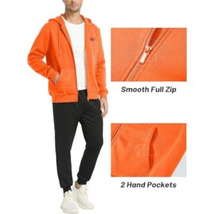 Ensemble sweat à capuche et pantalon de survêtement pour homme, couleur unie, manches longues, 100 % coton molletonné, respirant, séchage rapide, brodé - Product Image 3