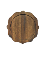 Assiette de recharge ronde en bois massif d'acacia la plus exigeante pour le restaurant Assiette de recharge en bois lavable pour aliments meilleure vente