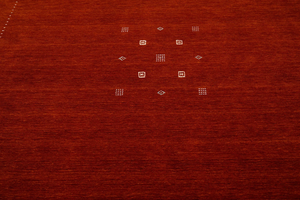 Alfombra de Lana Gabbeh Hecha a Mano, Color Rojo Ladrillo Quemado, Decoración Bohemia Minimalista, Alfombra de Área Roja Óxido, Alfombra Acogedora para el Hogar - Product Image 3