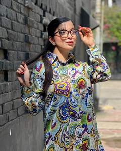 EL ÚLTIMO DISEÑADOR HEAVY CRAPE DIGITAL IMPRESO CORDÓN-SET - Product Image 4