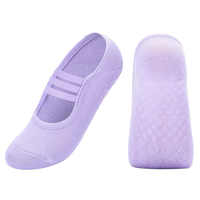 Chaussettes de yoga et de ballet avec logo personnalisé pour femmes Chaussettes antidérapantes à coupe basse avec sangles élastiques triples extensibles pour la danse Pilates Vente en gros