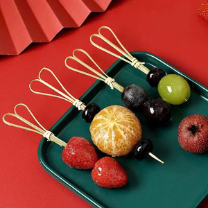 Natural Heart Bamboo Pick Stick for Party Food Fruit Sandwich Cake Decoration Use Disposable Skewer Toothpick Stick - Product Image 5