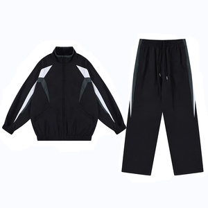 Ensemble de survêtement coupe-vent de sport deux pièces pour hommes, veste d'été en nylon et polyester, short uni, adapté aux sports d'hiver - Product Image 2