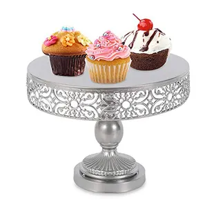Cổ điển & đơn giản Thiết kế vòng kim loại bánh đứng Món Tráng Miệng đĩa sinh nhật cho cupcake & tự chọn phục vụ đứng Bạc trang trí nhà