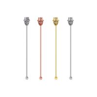 Piques à cocktail en forme de boule très vendues, en acier inoxydable doré, agitateurs à boissons, bâtonnets à mélanger, brochettes réutilisables pour garnitures, cure-dents pour apéritifs