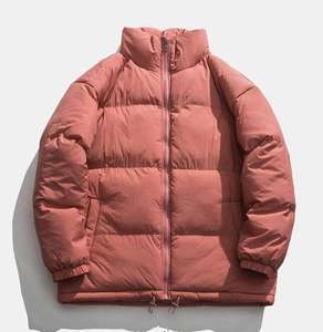 เสื้อโค้ทพัฟเฟอร์มีฮู้ดขนาดใหญ่สำหรับผู้ชาย ฤดูหนาว ป้องกันความหนาวเย็น กันน้ำ กลับด้านได้ โลโก้ด้านหน้า คุณภาพสูง บรรจุใยฝ้าย - Product Image 5