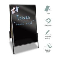 Stand Desain A-frame yang Dapat Disesuaikan, Papan Tulis Logam Dua Sisi, Papan Poster Lipat, Stand Display Papan Iklan untuk Trotoar