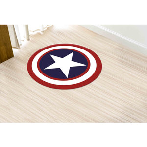 Alfombra estampada de Capitán América: decoración para habitación de niño, alfombra moderna para guardería, decoración roja para el hogar, alfombra fina no tejida - Product Image 5