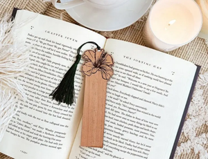 Marcapáginas ecológico hecho a mano-Diseño de flores tropicales en madera pulida, incluye embalaje de regalo VIET FARGIMEX - Product Image 5