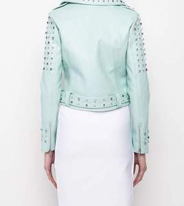 Chaqueta de cuero de Invierno para mujer de talla XL patrón sólido de alta calidad transpirable cremallera de moda suministro al por mayor de punto - Product Image 5