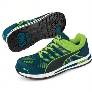 Chaussure de sécurité verte en tricot, taille 41 W.11, bleu/vert S1PS ESD FO HRO SR avec autocollants et lumières réfléchissants promotionnels - Product Image 2