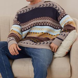 Respirant laine Designer hommes chandails hiver mode blanc personnalisé col rond hommes chandails tricotés - Product Image 6