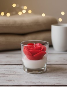 Bougie en cire de soja dans un verre rose spéciale Saint-Valentin, bougie romantique dans un verre, idéale pour la décoration de la maison, cadeaux de bougies disponibles au prix de gros - Product Image 2