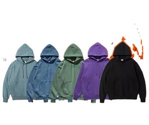 Venta al por mayor de los hombres Fitted Pullover Streetwear Sudadera con capucha multicolor de alta calidad de poliéster de lana de gran tamaño Sudaderas con capucha en blanco Logo liso - Product Image 3