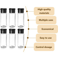 Pots à épices en plastique vides avec couvercles shaker Conteneurs d'assaisonnement 85g Bouteilles d'assaisonnement rondes transparentes vides pour tiroir à épices
