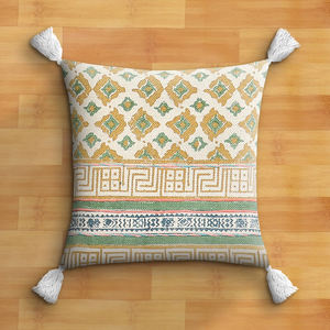 Fundas de cojines de estilo Rajasthani de algodón 100%, almohadas bordadas con patrón Floral geométrico moderno para la decoración de la sala de estar del hogar - Product Image 3