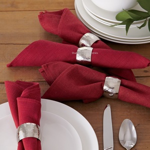 Copper <b>Hammered</b> Metal Napkin Rings for Wedding Event Party Dinner Table Settings Decorations Round Napkin <b>Holders</b> - Product Image 4