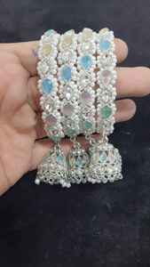 Elegantes brazaletes bordados hechos a mano, accesorios étnicos elegantes para ropa de fiesta, trajes de novia, aspecto festivo, Perla de aleación de Zinc - Product Image 5