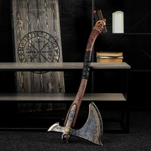 Hacha de acero al carbono forjada a mano con mango de madera perfecta para acampar, coleccionistas, decoración de paredes, entusiastas de los regalos de exhibición en el hogar - Product Image 3