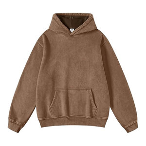 Pull en coton tricoté de haute qualité 300gsm sweat à capuche surdimensionné logo personnalisé unisexe noir poids lourd pour hommes - Product Image 5