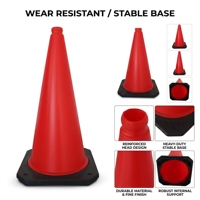 Cône de signalisation en HDPE de 30 pouces (75 cm), léger, durable, réfléchissant prismatique haute intensité, certifié CE, 4 kg, personnalisable, empilable