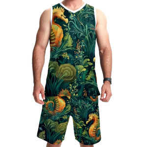 Ensemble d'uniformes de basket-ball d'été respirant vêtements d'entraînement d'équipe imprimés avec option de taille plus ensemble d'uniformes de short conformes Bsci - Product Image 1