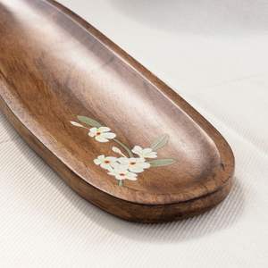 Plato de madera de mango impreso a mano elegante bandeja de servicio Rectangular para aperitivos - Product Image 3