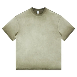 Camiseta 100% de algodón para hombre, Camiseta holgada estampada 100% de algodón con lavado ácido, camiseta Vintage con lavado ácido para hombre, ropa de verano para exteriores - Product Image 5