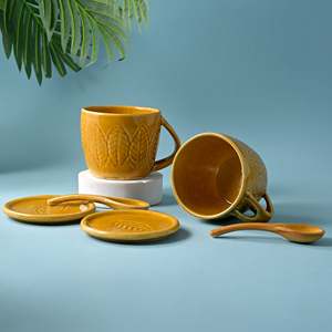 Juego de Tazas de Sopa de Cerámica Beige Moderno, 2 Tazas con Tapa y Cuchara, Aptas para Lavavajillas y Microondas, Aislamiento Térmico, con Elegante Diseño de Caja de Regalo - Product Image 5