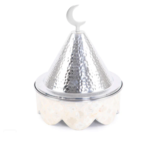 Ustensiles de cuisine alimentaires Acier inoxydable Argent Fini Hotpot avec couvercle Casserole décorative à la main Casserole de table Servant Hotpot - Product Image 3